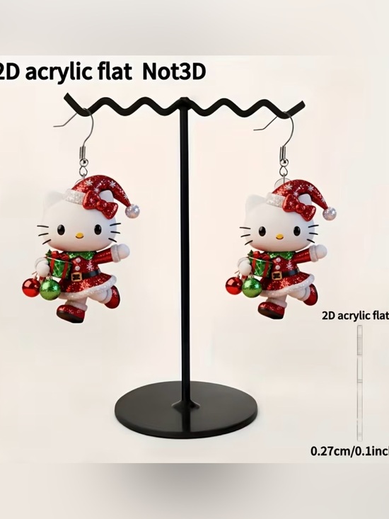 Hello Kitty Jewelry - 🐈🐈🐈3 for 12$🐈🐈🐈Hello Kitty Red and Green Christmas Dangle Earrings